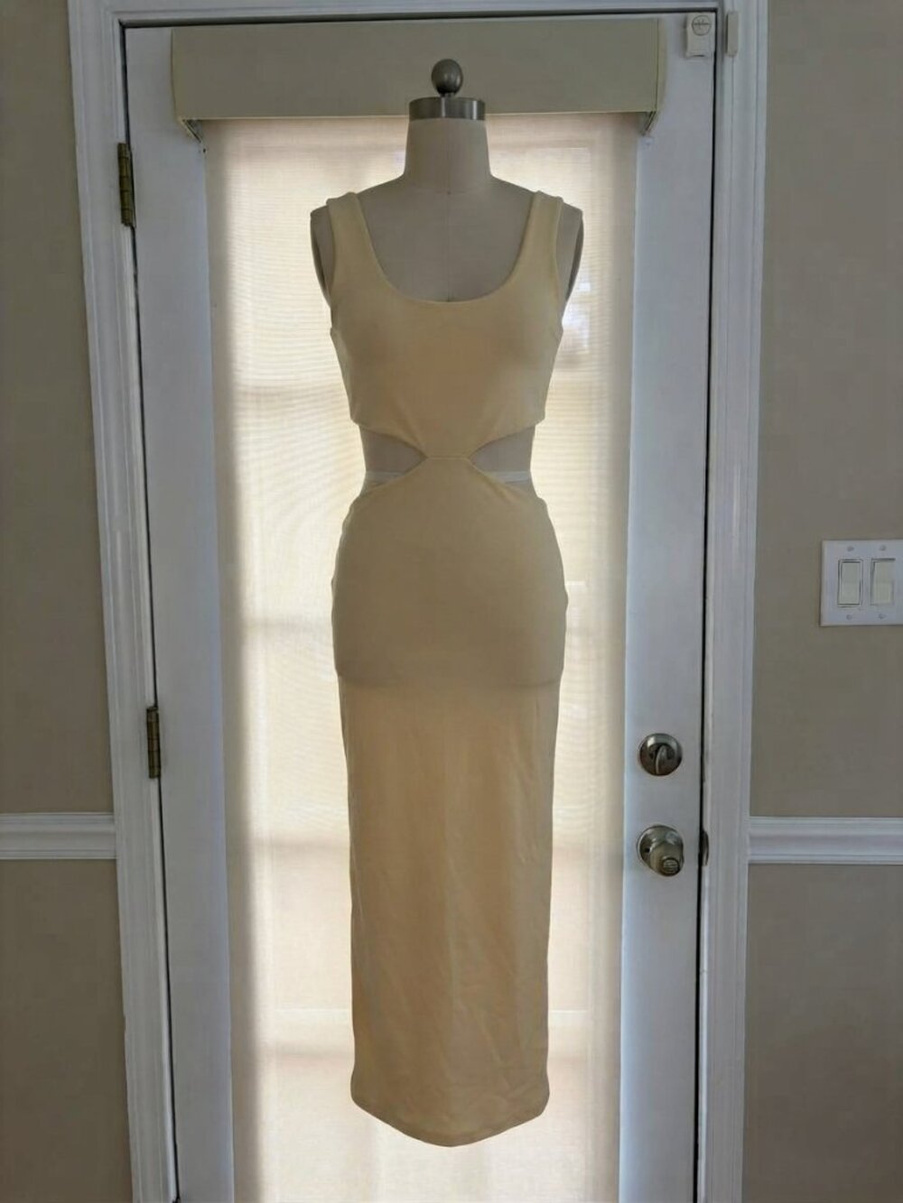 Zara Knit Side Cutout Midi Bodycon Dress